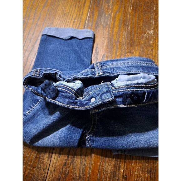 Girls Size 10 Imperial Star Adjustable Waist Denim Blue Jean Capri Cuffed Hem - Picture 6 of 6